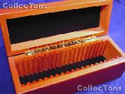 Vertical Row Wooden Coin Box for 20 Slab Holders