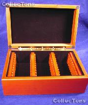 Vertical Row Wooden Coin Box for 30 Slab Holders