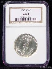 1945-S Walking Liberty Half Dollar in NGC MS 64