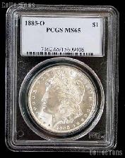 1885-O Morgan Silver Dollar in PCGS MS 65