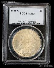 1885-O Morgan Silver Dollar in PCGS MS 63