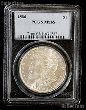 1886 Morgan Silver Dollar in PCGS MS 65