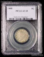 1888 Liberty Head V Nickel in PGCS AU 53