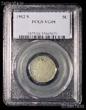 1912-S Liberty Head V Nickel in PGCS VG 08