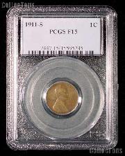 1911-S Key Date Lincoln Wheat Cent in PCGS F 15