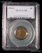 1912-S Key Date Lincoln Wheat Cent in PCGS VF 20