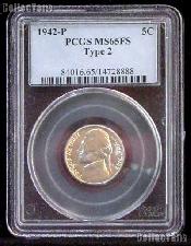 1942-P Jefferson Silver War Nickel in PCGS MS 65 FS