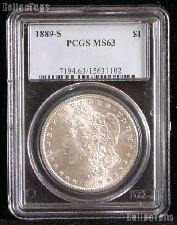 1889-S Key Date Morgan Silver Dollar in PCGS MS 63