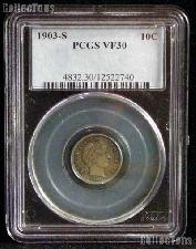 1903-S Key Date Liberty Head Barber Dime in PCGS VF 30
