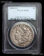 1890-CC Morgan Silver Dollar in PCGS XF 40