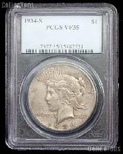 1934-S Peace Silver Dollar KET DATE in PCGS VF 35