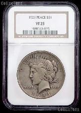 1921 Peace Silver Dollar High Relief in NGC VF 25