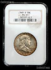 1949-S Franklin Silver Half Dollar in NGC MS 64