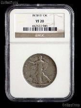 1938-D Walking Liberty Half Dollar - Key Date NGC VF20