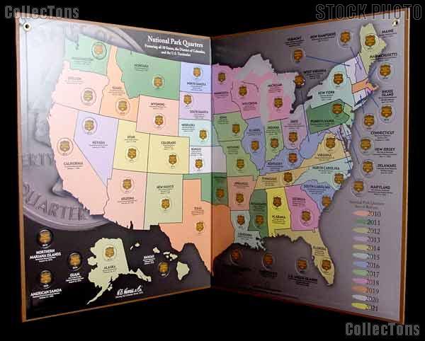 National Park Quarter Collection Book Folder Map