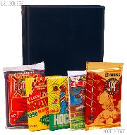 Sports Card Collecting Starter Set / Kit MLB, NFL, NBA, NHL with 6 Sports Card Packs & Album