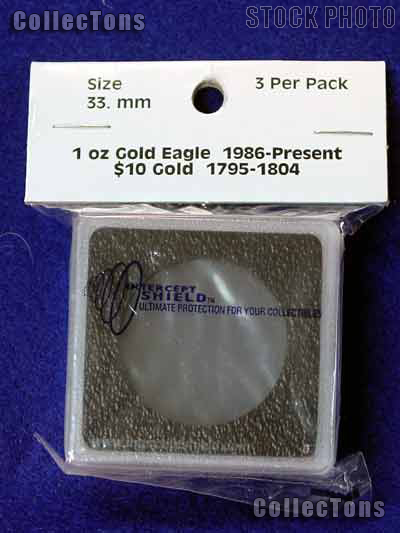 3 Intercept Shield 2x2 Coin Holders for 33mm Coins