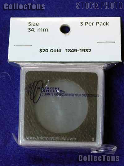 3 Intercept Shield 2x2 Coin Holders for 34mm Coins