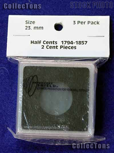 3 Intercept Shield 2x2 Coin Holders for 23mm Coins