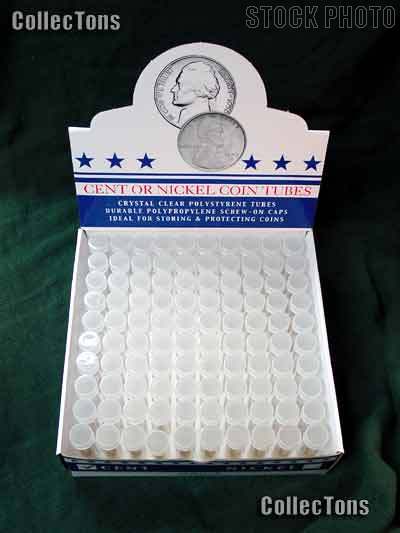 100 Harris Round Coin Tubes for 50 SMALL CENTS
