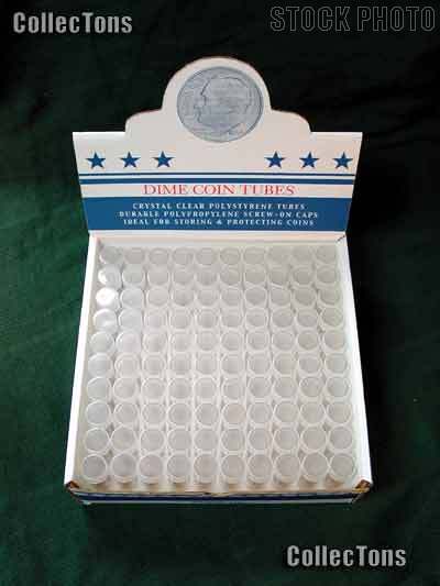 100 Harris Round Coin Tubes for 50 DIMES