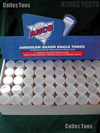 100 Harris Round Coin Tubes for 20 SILVER EAGLES