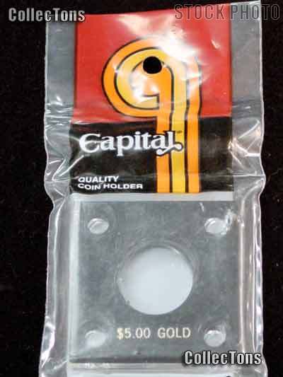 Capital Plastics 2x2 Holder - $5 GOLD in Black