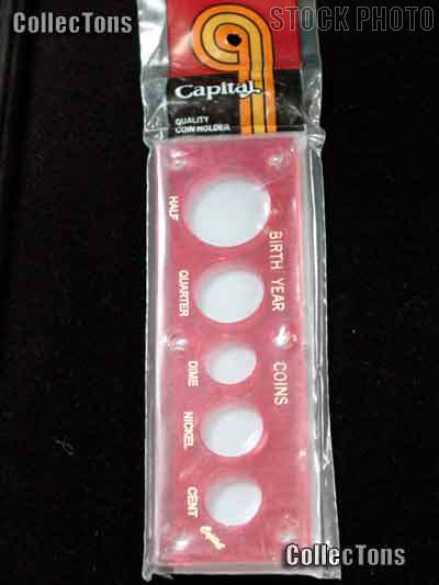 Capital Plastics 2x6 Holder - BIRTH YEAR in Red