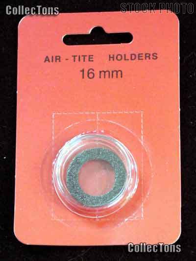Air-Tite Coin Capsule "A" Black Ring Coin Holder for 16mm Coins
