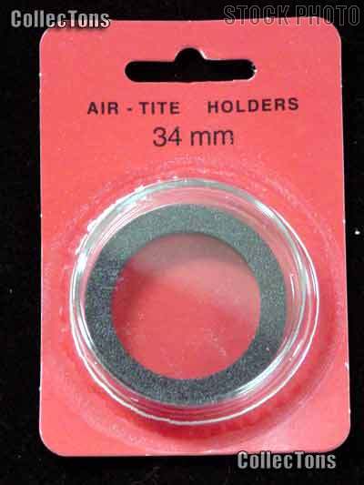 Air-Tite Coin Capsule "I" Black Ring Coin Holder for 34mm Coins