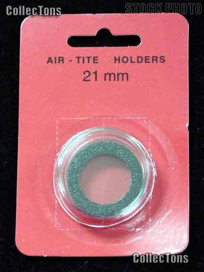 Air-Tite Coin Capsule "T" Black Ring Coin Holder for 21mm Coins NICKEL