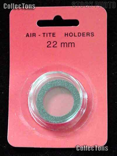 Air-Tite Coin Capsule "T" Black Ring Coin Holder for 22mm Coins