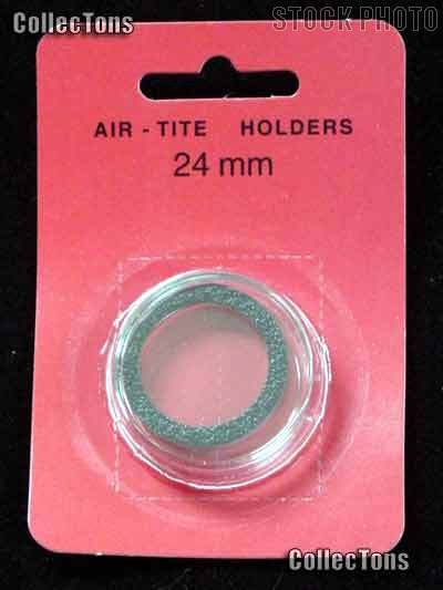 Air-Tite Coin Capsule "T" Black Ring Coin Holder for 24mm Coins Quarters
