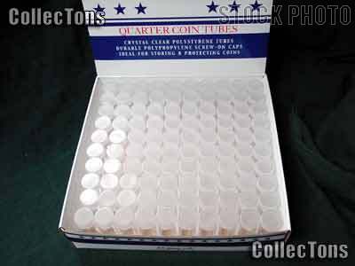 100 Harris Round Coin Tubes for 40 QUARTERS