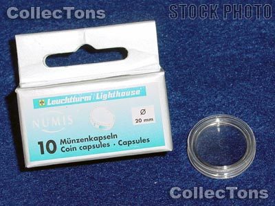 10 Lighthouse Coin Capsules for 20mm Coins 10 Euro Cent