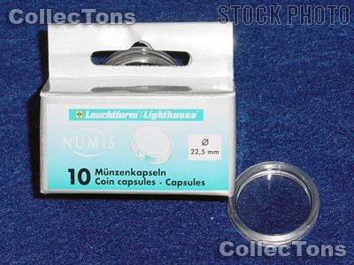 10 Lighthouse Coin Capsules for 22.5mm Coins 20 Euro Cent