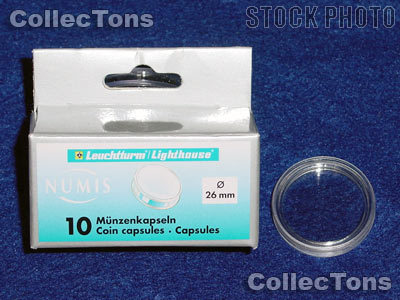 10 Lighthouse Coin Capsules for 26mm Coins 2 Euro