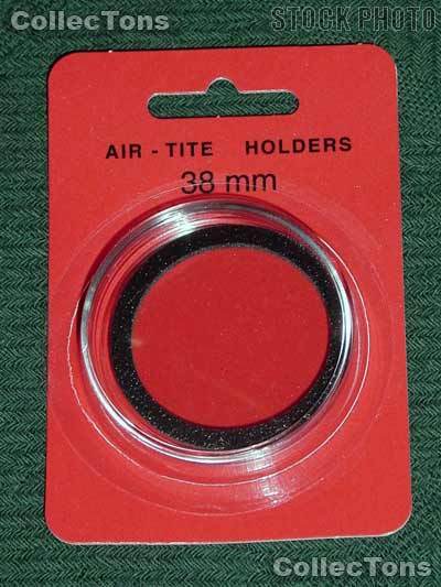 Air-Tite Coin Capsule "I" Black Ring Coin Holder 38mm Coins LARGE DOLLARS