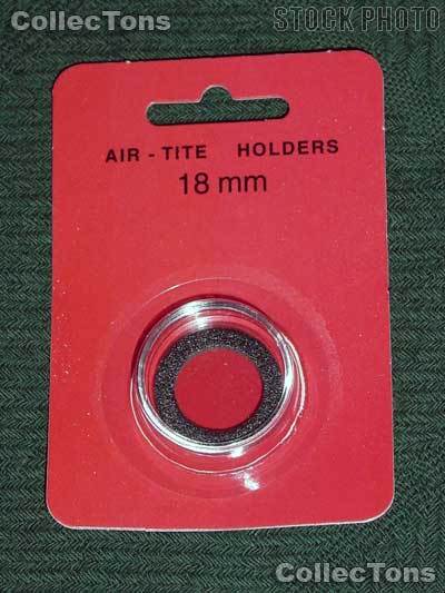 Air-Tite Coin Capsule "A" Black Ring Coin Holder for 18mm Coins DIMES