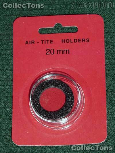 Air-Tite Coin Capsule "T" Black Ring Coin Holder for 20mm Coins