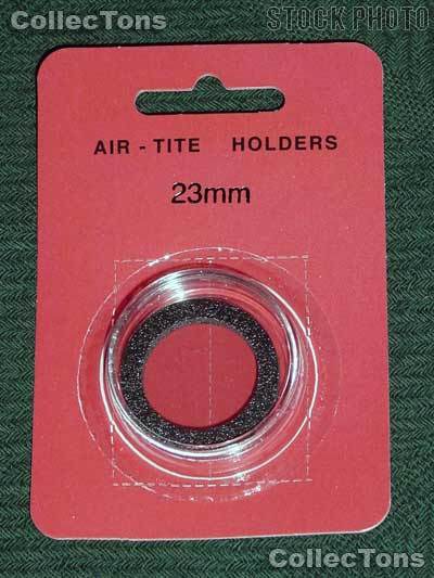 Air-Tite Coin Capsule "T" Black Ring Coin Holder for 23mm Coins
