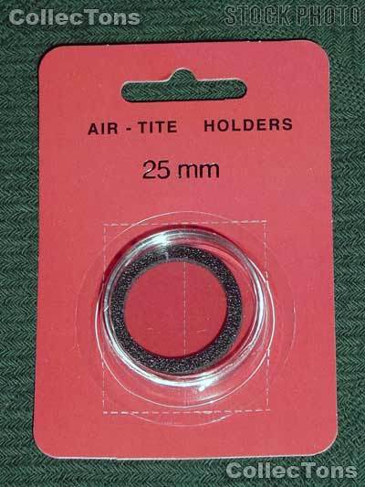 Air-Tite Coin Capsule "T" Black Ring Coin Holder for 25mm Coins