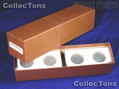 Single Row Storage Box & 100 2x2 Holders HALF DOLLARS