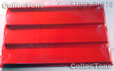 Horizontal 3-Tier Coin Tray for Slabs in Red