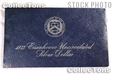 1973-Blue Ike - Uncirculated Silver Eisenhower Dollar - BU