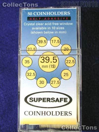 50 Supersafe 2x2 Self-Adhesive Cardboard Coin Holders LARGE DOLLARS