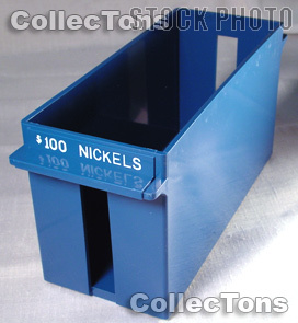 Color-Coded Plastic Coin Roll Tray for 50 NICKEL Rolls