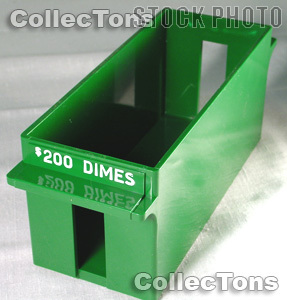 Color-Coded Plastic Coin Roll Tray for 40 DIME Rolls