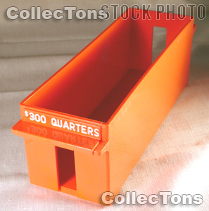 Color-Coded Plastic Coin Roll Tray for 30 QUARTER Rolls