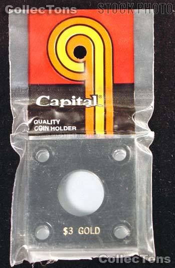 Capital Plastics 2x2 Holder - $3 GOLD in Black